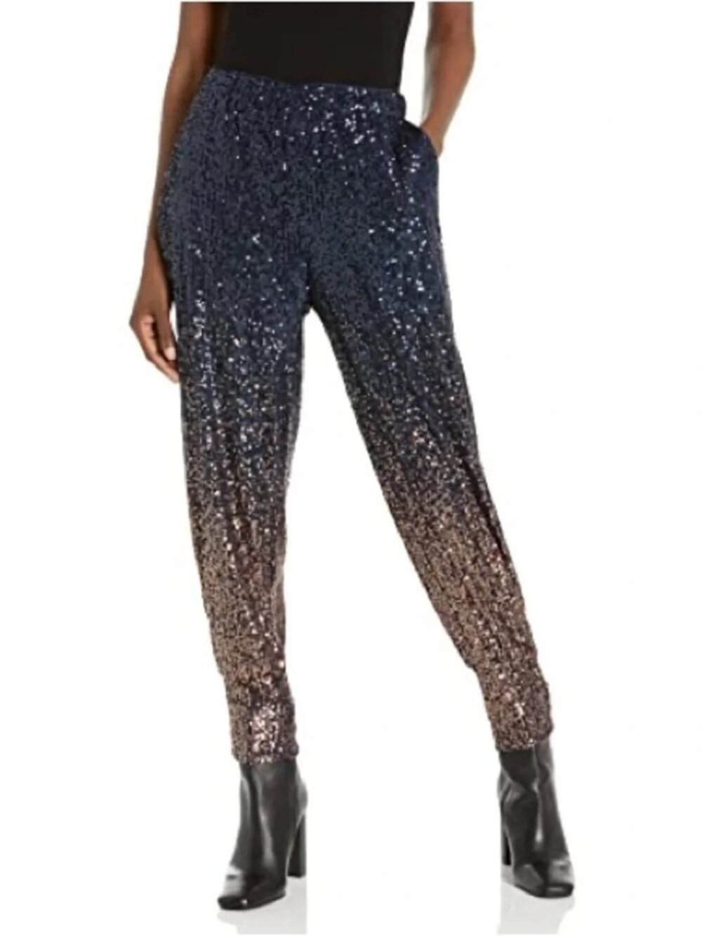 Trina Turk Navy and Gold Sequin Women's Pants